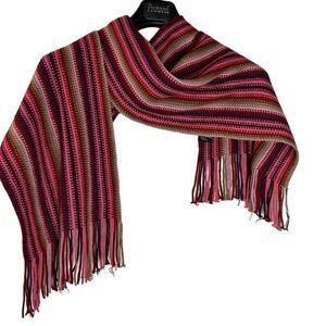 Firenze Collection scarf colourful‎ knit fringed winter 78” in length